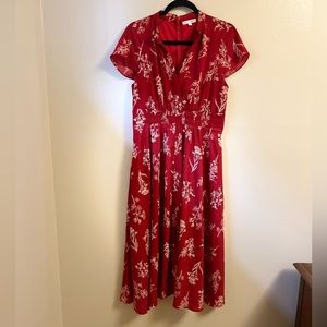 Baltic Born red floral midi dress
